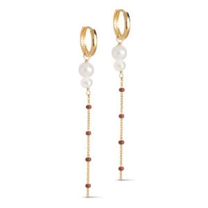 Enamel Lola Double Pearl Chain Earring - Enamel Copenhagen - Silverado Jewellery