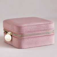 Rose Pink Velvet Square Jewellery Box - Lisa Angel - Silverado Jewellery