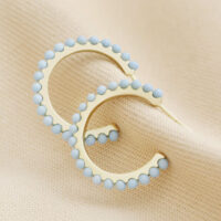 Blue Stone Hoop Earrings - Lisa Angel - Silverado jewellery
