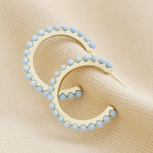 Blue Stone Hoop Earrings - Lisa Angel - Silverado jewellery