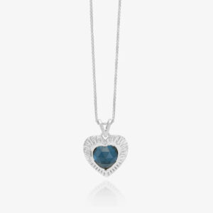 Silver Electric Love Blue Topaz Heart Necklace - Silverado Jewellery