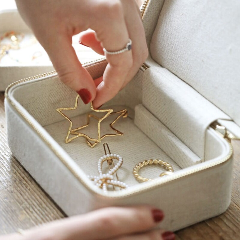 Natural Linen Jewellery Case - Lisa Angel - Silverado Jewellery
