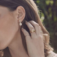 Silver Heart Flower Drop Earring - Alex Monroe - Silverado Jewellery