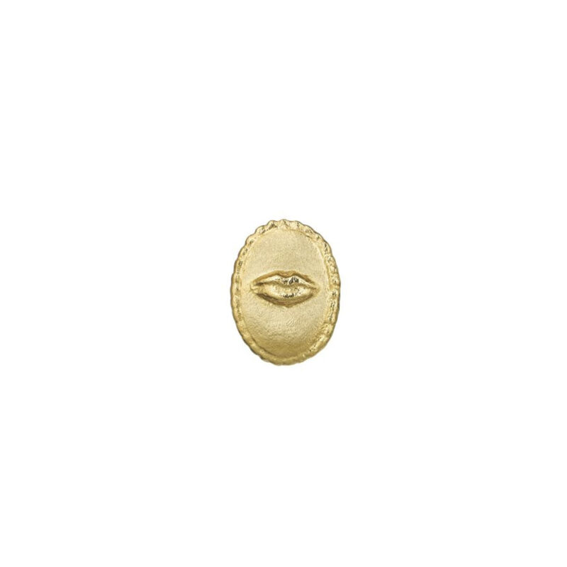 Gold Oval Lip single stud earring - Alex Monroe - Silverado Jewellery
