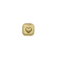 Gold Square Heart single stud earring - Alex Monroe - Silverado Jewellery