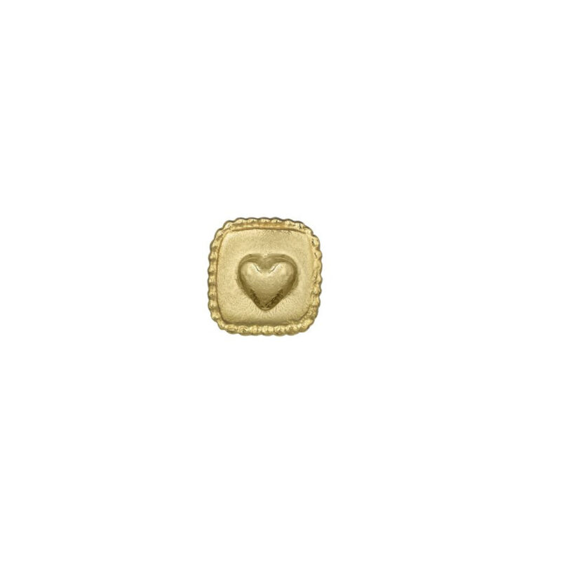 Gold Square Heart single stud earring - Alex Monroe - Silverado Jewellery
