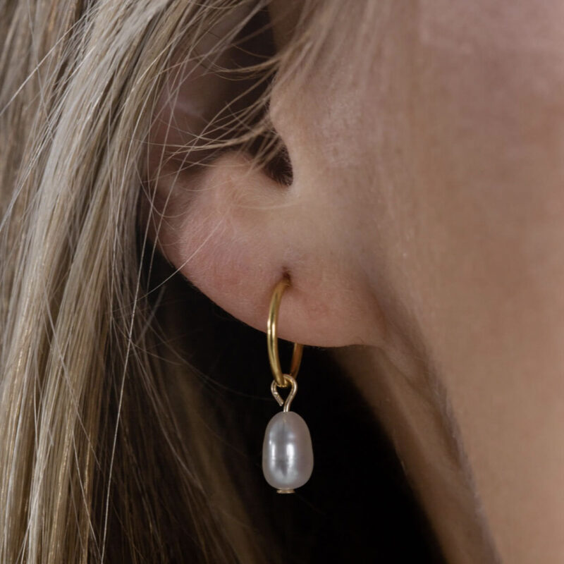 Gold Pearl Drop Earring - One And Eight - Silverado Jewellery