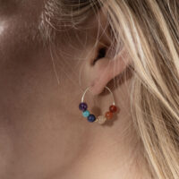 Chakra Beaded Hoop Earrings - One and Eight - Silverado Jewellery