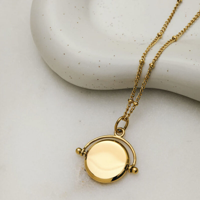 Gold Spinning Disc Necklace - Orelia London - Silverado Jewellery