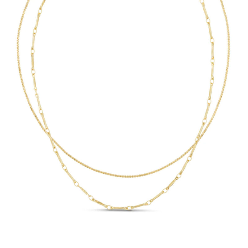 Dainty Chain 2-Row Necklace - Orelia London - Silverado Jewellery