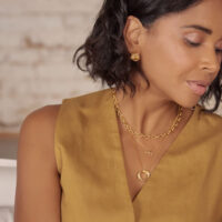 Gold Dainty T-bar Necklace - Orelia - Silverado Jewellery