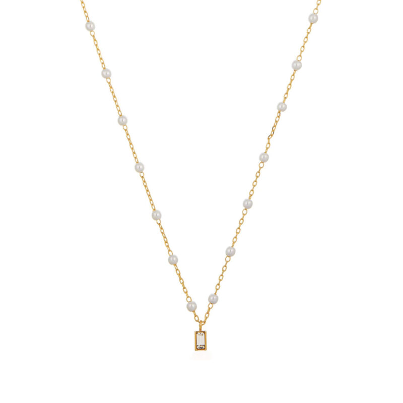 Crystal and Pearl Necklace - Orelia - Silverado Jewellery