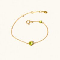 Gold Peridot August Birthstone Bracelet - Luceir - Silverado Jewellery