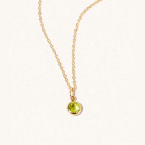 Gold Peridot August Birthstone Necklace - Luceir - Silverado Jewellery