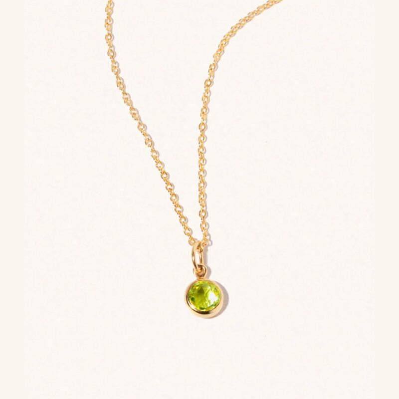 Gold Peridot August Birthstone Necklace - Luceir - Silverado Jewellery