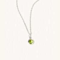 Silver Peridot August Birthstone Necklace - Luceir - Silverado Jewellery