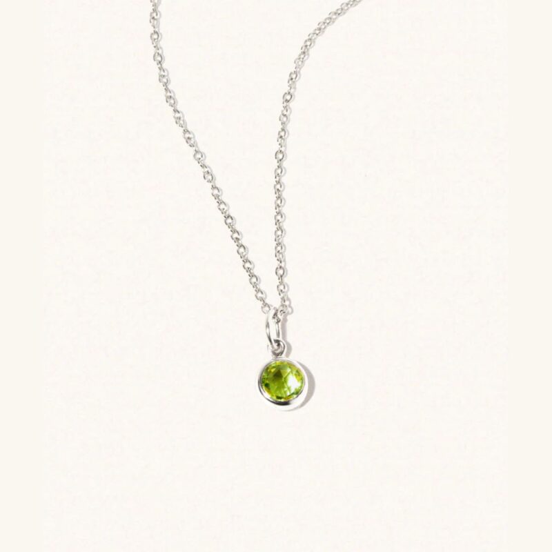Silver Peridot August Birthstone Necklace - Luceir - Silverado Jewellery