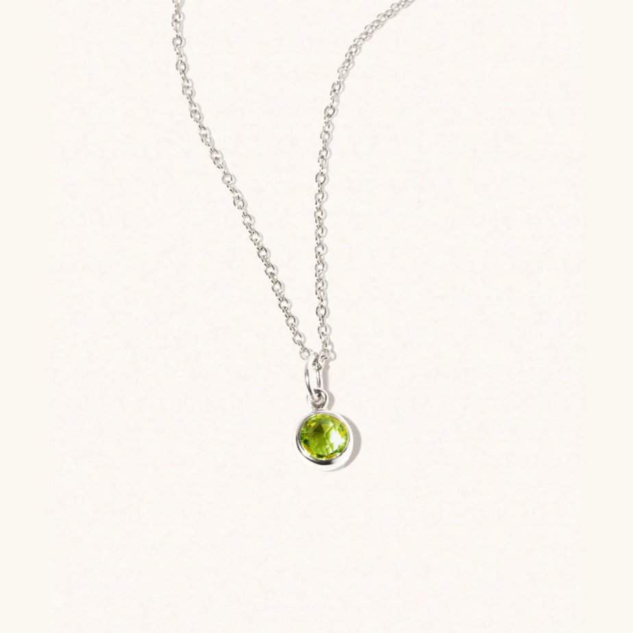 Gold Peridot August Birthstone Necklace - Luceir - Silverado Jewellery