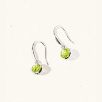 Silver Peridot August Birthstone Drop Earrings - Luceir - Silverado Jewellery