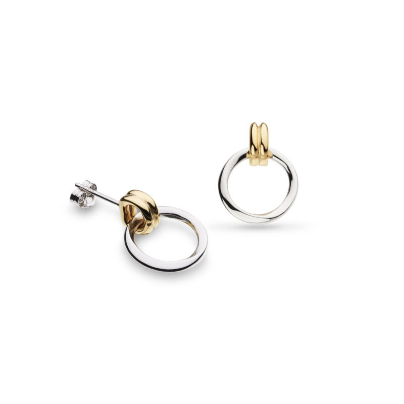 Bevel Unity Golden Drop Stud Earrings - Kit Heath - Silverado Jewellery