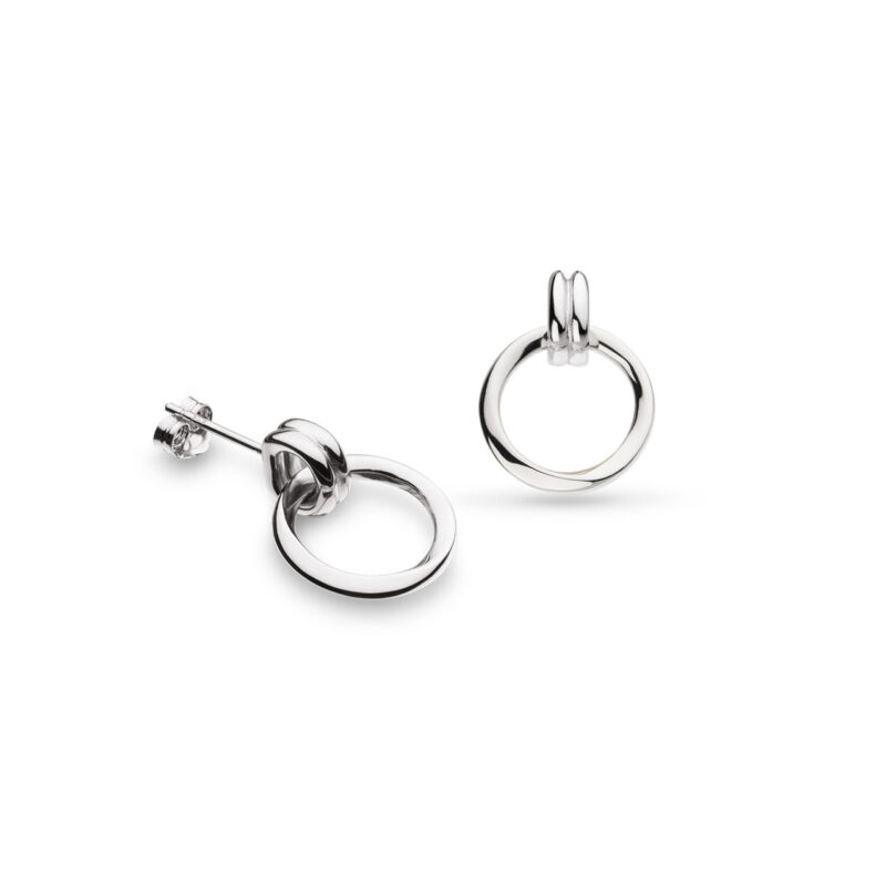 Silver Bevel Drop Unity Stud Earrings - Kit Heath - Silverado Jewellery