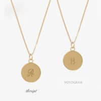 Gold engraved Zodiac necklace - Rachel Jackson - Silverado Jewelllery