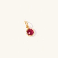 Gold Ruby Quartz July Birthstone Pendant - Luceir - Silverado Jewellery