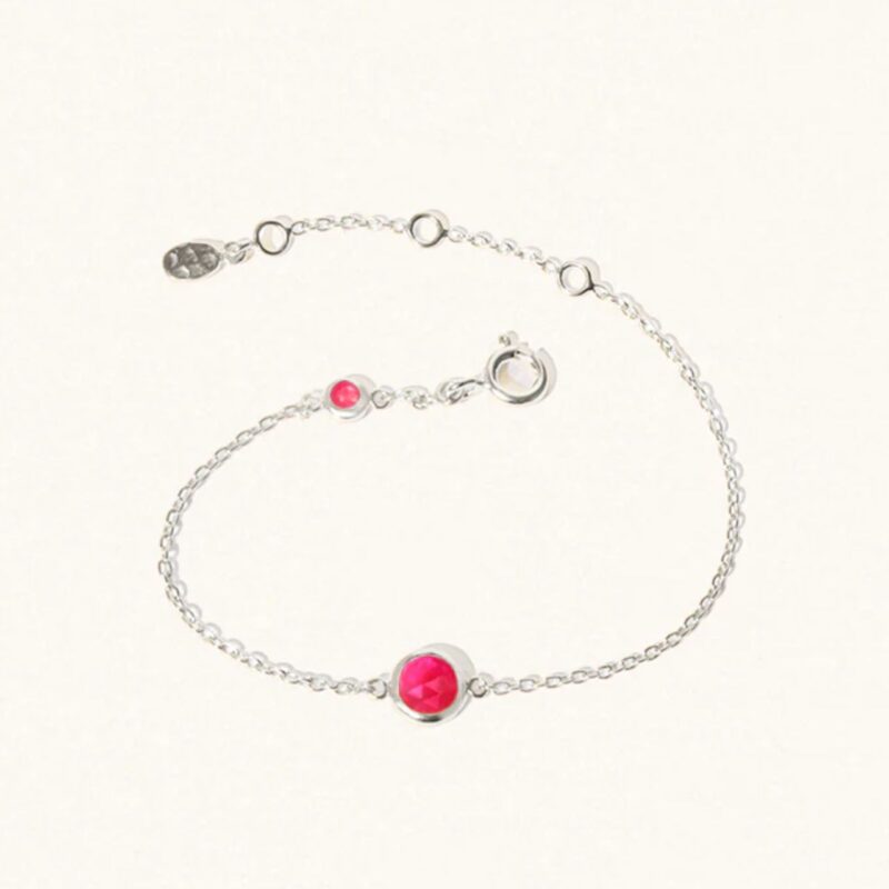 Silver Ruby Quartz July Birthstone Bracelet - Luceir - Silverado Jewellery
