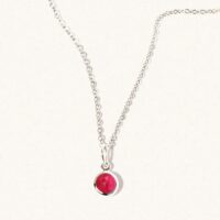 Silver Ruby Quartz July Birthstone Necklace - Luceir - Silverado Jewellery
