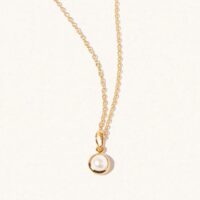 Gold Pearl June Birthstone Necklace - Luceir - Silverado Jewellery