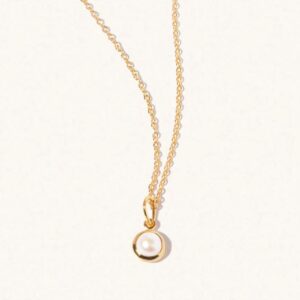 Gold Pearl June Birthstone Necklace - Luceir - Silverado Jewellery