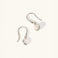 Silver Pearl June Birthstone Drop Earrings - Luceir - Silverado Jewellery