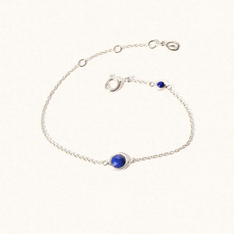 September Silver Birthstone Bracelet - Lapis Lazuli - Silverado Jewellery