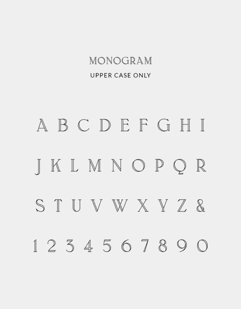 Monogram Engraving Font - Silverado Jewellery