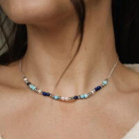 Coast Tumble Azure Gemstone Beaded Necklace - Kit Heath - Silverado Jewellery