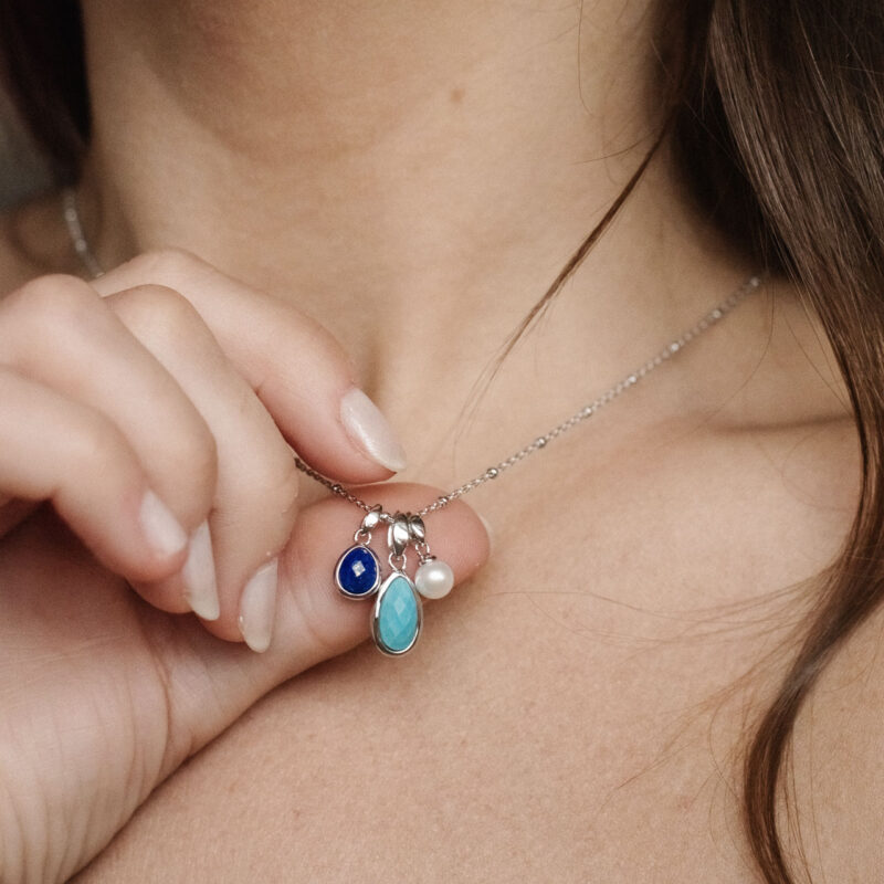 Coast Azure Trio Pebble Necklace - Kit Heath - Silverado Jewellery