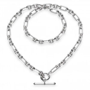 Silver Figaro Chain T-bar necklace - Kit Heath - Silverado Jewellery