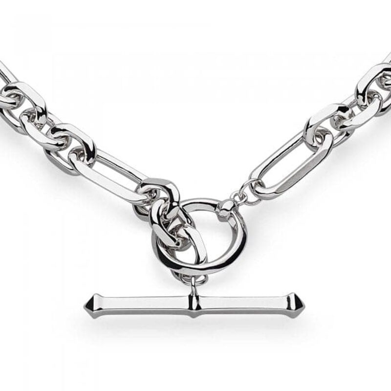 Silver Figaro Chain T-bar necklace - Kit Heath - Silverado Jewellery