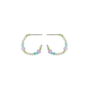 Silver Sea Colour Hoop Earrings - Pernille Corydon. - Silverado Jewellery