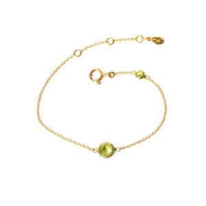 Gold August Birthstone Bracelet - Silverado Jewellery