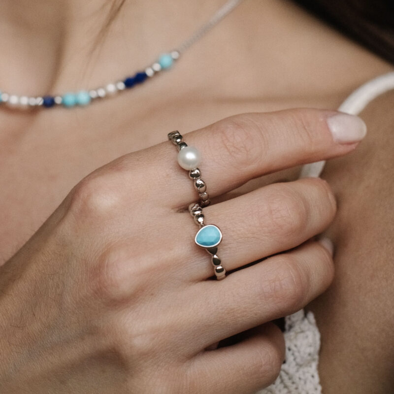 Azure Coast Pebble Ring Turquoise - Kit Heath - Silverado Jewellery