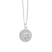 Silver Aries Zodiac Art Coin Necklace - Rachel Jackson - Silverado Jewellery
