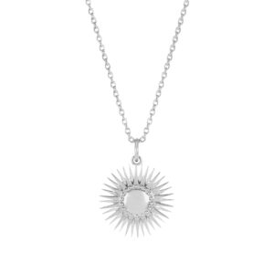 Silver Art Deco Rising Sun Necklace - Rachel Jackson - Silverado Jewellery