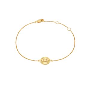Gold Cancer Zodiac Art Coin Bracelet - Rachel Jackson - Silverado Jewellery