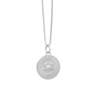 Silver Cancer Zodiac Art Coin Necklace - Rachel Jackson - Silverado Jewellery