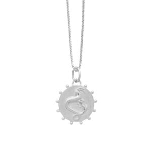 Silver capricorn zodiac coin necklace - Rachel Jackson - Silverado Jewellery