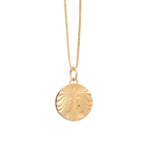 Gold gemini zodiac art coin necklace - Rachel Jackson - Silverado Jewellery