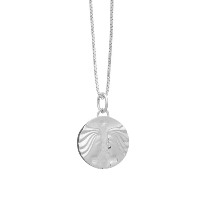 Silver gemini zodiac art coin necklace - Rachel Jackson - Silverado Jewellery