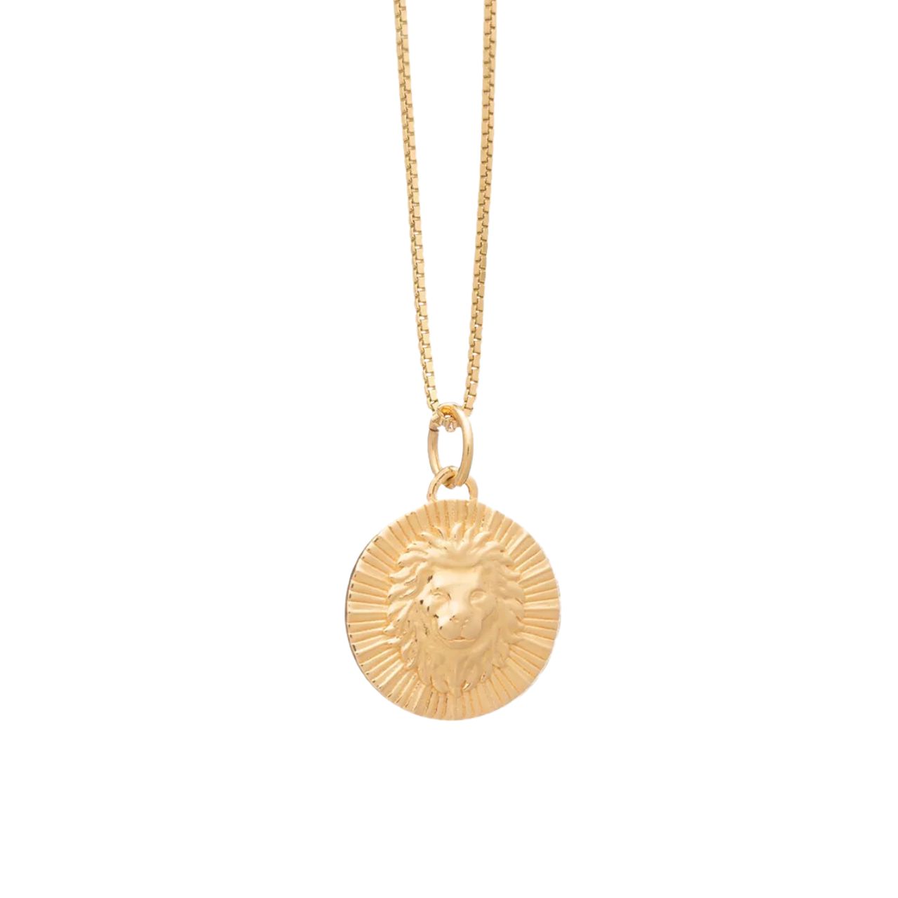 Gold Leo Zodiac Art Coin Necklace - Rachel Jackson - Silverado Jewellery