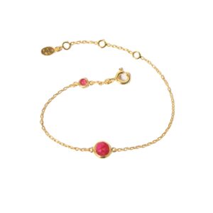 Gold July Birthstone Bracelet - Silverado Jewellery